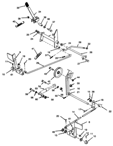 Clutch, Brake And Speed Control Linkage Diagram and Parts List for 73440 5900223 - 5999999 Toro Lawn Tractor