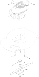 Engine And Blade Assembly Diagram and Parts List for 21447 400000000 - 999999999 Toro Lawn Mower