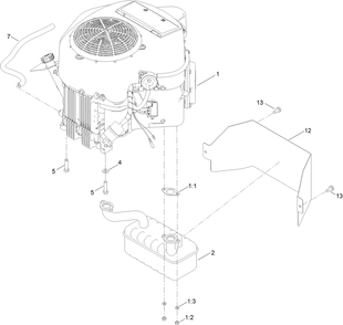 Engine And Muffler Assembly Diagram and Parts List for 76440TA 400000000 - 417199999 Toro Lawn Tractor