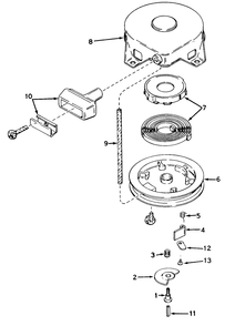 Rewind Starter No. 590473 Diagram and Parts List for 38056 4000001 - 4999999 Toro Snow Blower