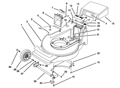 Housing Assembly Diagram and Parts List for 20904BC 5900001 - 5999999 Toro Lawn Mower