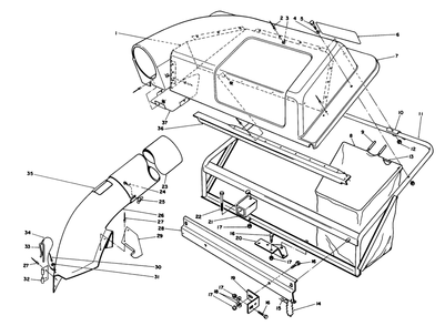 Twin Bagger Grass Catcher Model No. 59122 (Optional) Diagram and Parts List for 56145 7000001 - 7999999 Toro Lawn Tractor