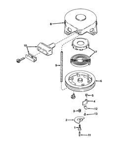 Rewind Starter No. 590473 Diagram and Parts List for 38250 0000001 - 0999999 Toro Snow Blower