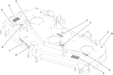 Deck Decal Assembly Diagram and Parts List for 74925TE (290000001-290999999)(2009) Toro Lawn Mower