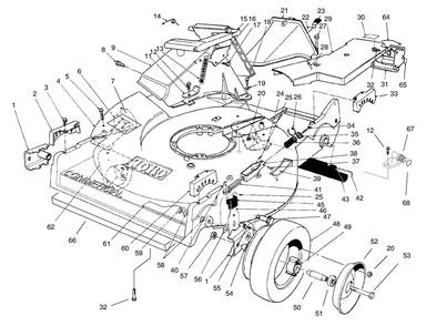 Housing Assembly Diagram and Parts List for 22154B 6900001 - 6999999 Toro Lawn Mower