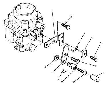 Choke Control (Front Pull) Diagram and Parts List for 73501 59000001 - 59000411 Toro Lawn Tractor