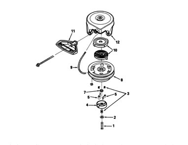 Rewind Starter Tecumseh No. 590630 Diagram and Parts List for 38540 1000001 - 1999999 Toro Snow Blower