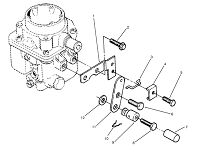 Choke Control (Front Pull) Diagram and Parts List for 73501 59000412 - 59002868 Toro Lawn Tractor