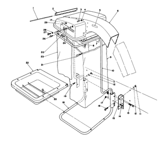 Hood & Hopper Assembly Diagram and Parts List for 30557 20000001 - 29999999 Toro Lawn Tractor Accessories