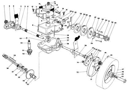 Gear Case Assembly Diagram and Parts List for 20715 1000001 - 1999999 Toro Lawn Mower