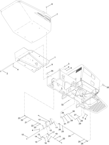 Brake And Hopper Assembly Diagram and Parts List for 68038G 400000000 - 402349999 Toro Lawn Tractor Accessories