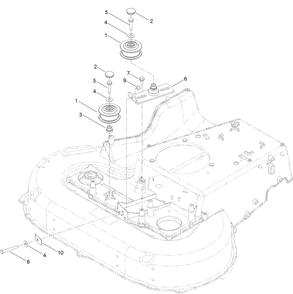 Pulleys And Idler Assembly Diagram and Parts List for 22210 402100000-403599999 Toro Lawn Mower