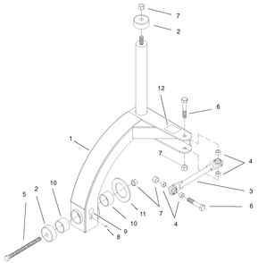 Pivot Assembly Diagram and Parts List for 22415 990001 - 999999 Toro Lawn Tractor Accessories