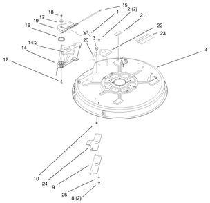32" Deck Components Assembly Diagram and Parts List for 71199 9900001 - 9999999 Toro Lawn Tractor