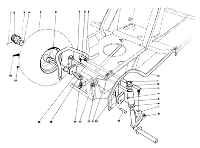 Front Axle Assembly Diagram and Parts List for 57360 6000001 - 6999999 Toro Lawn Tractor