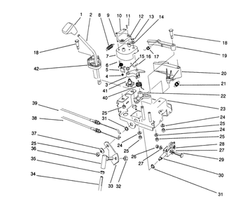 Traction Linkage Assembly Diagram and Parts List for 38574 2000001 - 2999999 Toro Snow Blower