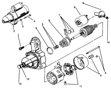 Starter Diagram and Parts List for 73440 5900223 - 5999999 Toro Lawn Tractor