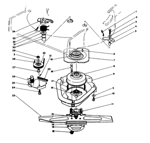 Blade Brake Clutch Assembly Diagram and Parts List for 20210 2000001 - 2999999 Toro Lawn Mower