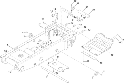 Frame Assembly Diagram and Parts List for 68141 414400369 - 999999999 Toro Lawn Tractor Accessories
