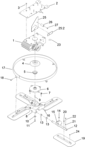 46 Inch Rotating Ring, Blade And Gearbox Assembly Diagram and Parts List for 68051 413000000 - 999999999 Toro Cement Mixer