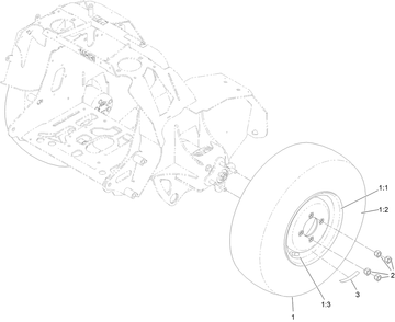 Drive Wheel Assembly Diagram and Parts List for 74532 400000000 - 417099999 Toro Lawn Tractor