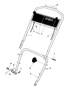 Handle Assembly Diagram and Parts List for 18060 0000001 - 0999999 Toro Lawn Mower