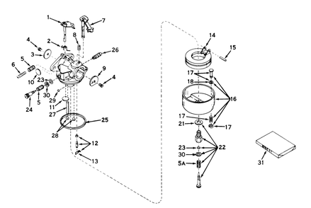 Carburetor Assembly Model No. 630992b Diagram and Parts List for 31660 2000001 - 2999999 Toro Snow Blower