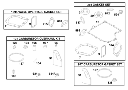 Engine Briggs & Stratton Model 195707-0421-E1 Diagram and Parts List for 70060 89000001 - 89999999 Toro Lawn Tractor