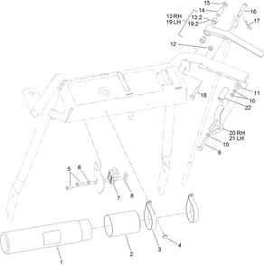 Drive Lever Assembly Diagram and Parts List for 39934 (311000001-311999999)(2011) Toro Lawn Mower