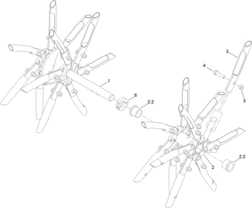 Rh Tine Wheel Assembly No. 116-6738 Diagram and Parts List for 29519 400000000 - 999999999 Toro Aerator