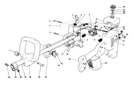 Engine Housing Assembly Diagram and Parts List for 51613 4000001 - 4999999 Toro Trimmer