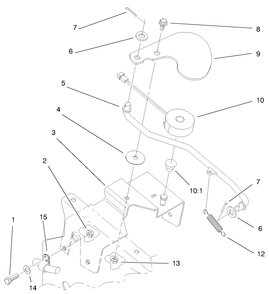 Cruise Control Assembly Diagram and Parts List for 73560 8900001 - 8999999 Toro Lawn Tractor