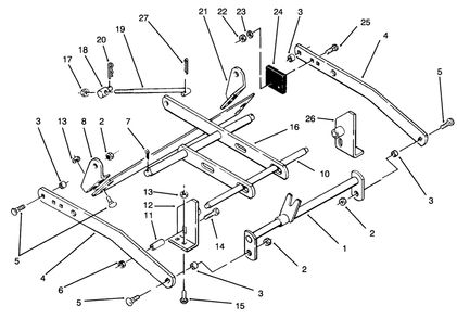 Lift Assembly Diagram and Parts List for 78360 4900001 - 4999999 Toro Lawn Mower