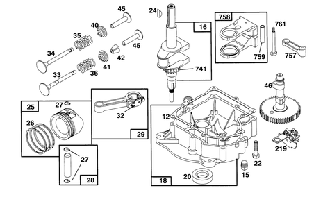 Engine Briggs & Stratton Model 283707-0156-01 Diagram and Parts List for 71182 5910001 - 5999999 Toro Lawn Tractor