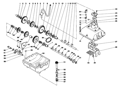 Transmission Assembly Diagram and Parts List for 56006 6000001 - 6999999 Toro Lawn Tractor