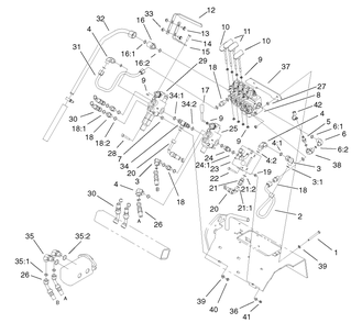 Hydraulic Valve Assembly Diagram and Parts List for 22303 990001 - 999999 Toro Lawn Tractor Accessories