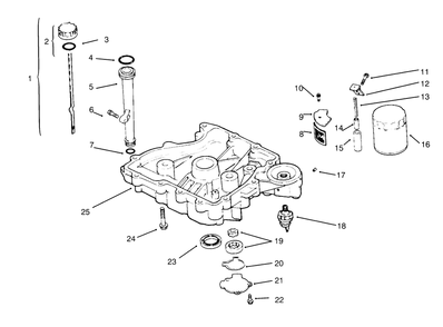 Oil Pan/Lubrication (Kohler Engine Cv14s-Ps1472) Diagram and Parts List for 72042 5900001 - 5900796 Toro Lawn Tractor
