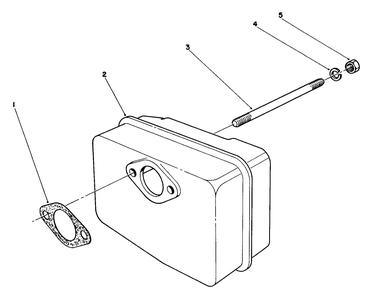 Muffler Asssembly Diagram and Parts List for 38180C 8000001 - 8999999 Toro Snow Blower