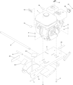 Engine And Frame Assembly Diagram and Parts List for 22600HD 402000000 - 404319999 Toro Stump Grinder