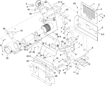 Front And Rear Engine Cover Assembly Diagram and Parts List for 74281TE (270000001-270000300)(2007) Toro Lawn Tractor