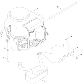 Engine And Muffler Assembly Diagram and Parts List for 75316TA 409330000 - 411419999 Toro Lawn Tractor