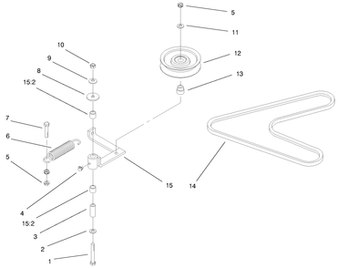 Pump, Idler And Belt Assembly Diagram and Parts List for 74170 990001 - 999999 Toro Lawn Tractor