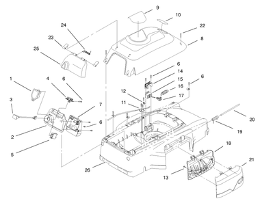 Cover, Mulch Plug And Panel Assembly Diagram and Parts List for 21043 8900001 - 8999999 Toro Lawn Mower