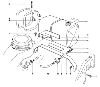 Gas Tank Assembly Diagram and Parts List for 22025 4000001 - 4999999 Toro Lawn Mower