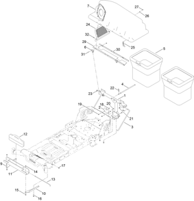 Bagger And Weight Assembly Diagram and Parts List for 79346 408863220 - 999999999 Toro Lawn Tractor