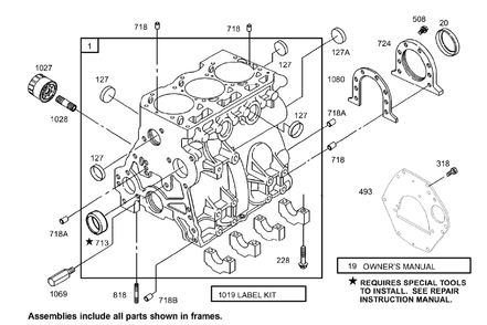 Cylinder Assembly Diagram and Parts List for 74281TE (270000001-270000300)(2007) Toro Lawn Tractor