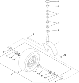 Part Location Diagram of 103-3155 Toro AXLE-CASTER