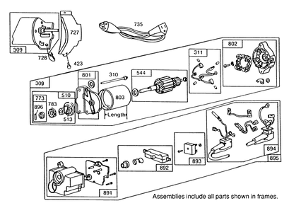 120v Electric Starter Motor No. 37-4630 (Optional) Diagram and Parts List for 38570 0000001 - 0999999 Toro Snow Blower