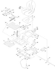 Seat Pan Assembly Diagram and Parts List for 76530 417116866 - 417309999 Toro Lawn Tractor