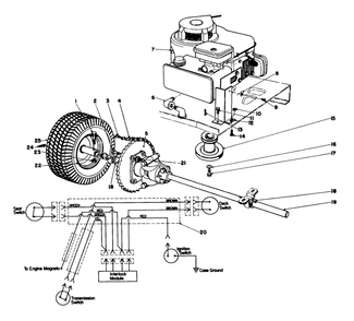 Engine And Differential Assembly Diagram and Parts List for 56006 0000001 - 0999999 Toro Lawn Tractor